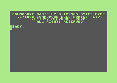 Der Startbildschirm des C 128